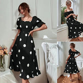 Nina - Polka Dot Short Sleeved Dress